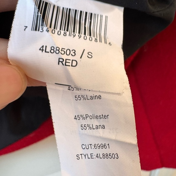 Karen Kane One button Blazer Red Ahead Wool career Coat Jacket Small - Picture 9 of 9